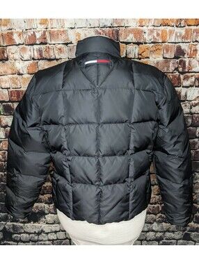 Tommy Hilfiger Down Puffer Jacket Coat Womens XL X-Large Short Winter Black Ski